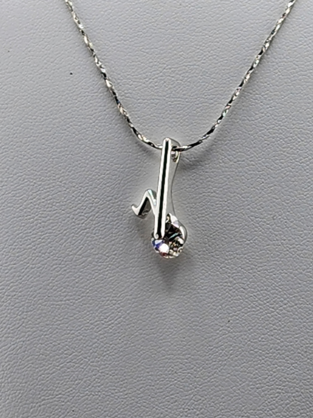 18in Musical Note Pendant Necklace with Crystal Accent - 18KRGP - 0659